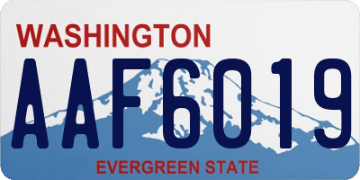 WA license plate AAF6019