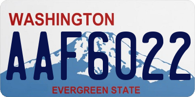 WA license plate AAF6022