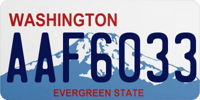 WA license plate AAF6033