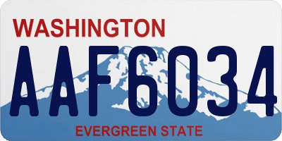 WA license plate AAF6034