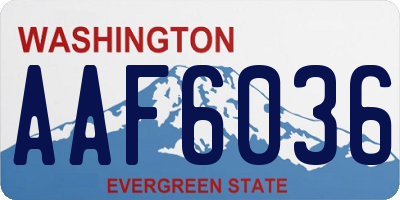 WA license plate AAF6036