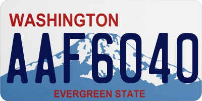 WA license plate AAF6040