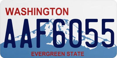 WA license plate AAF6055