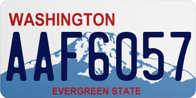 WA license plate AAF6057