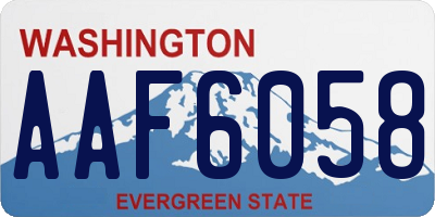 WA license plate AAF6058