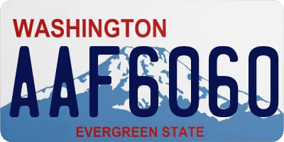WA license plate AAF6060