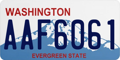 WA license plate AAF6061