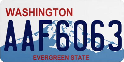 WA license plate AAF6063