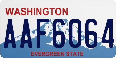 WA license plate AAF6064