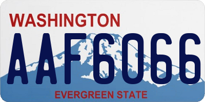 WA license plate AAF6066