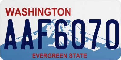 WA license plate AAF6070