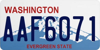 WA license plate AAF6071