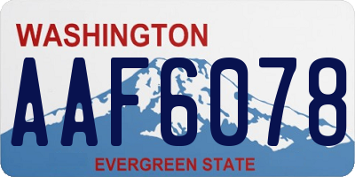 WA license plate AAF6078