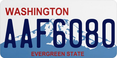 WA license plate AAF6080