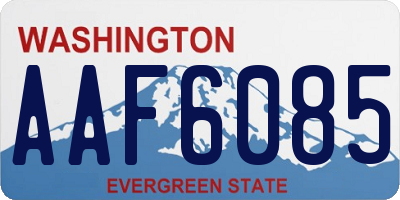WA license plate AAF6085