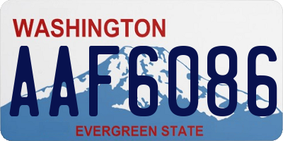 WA license plate AAF6086