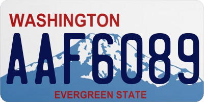 WA license plate AAF6089