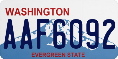WA license plate AAF6092