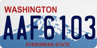 WA license plate AAF6103