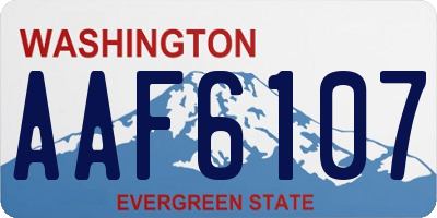 WA license plate AAF6107