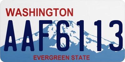 WA license plate AAF6113
