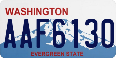 WA license plate AAF6130