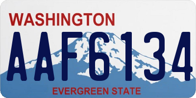 WA license plate AAF6134