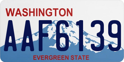 WA license plate AAF6139