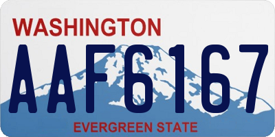 WA license plate AAF6167