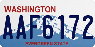 WA license plate AAF6172
