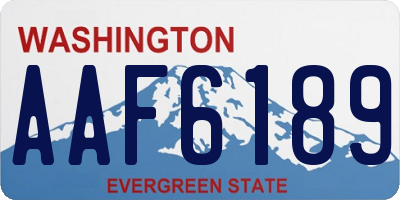 WA license plate AAF6189