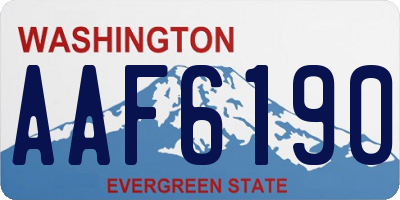 WA license plate AAF6190