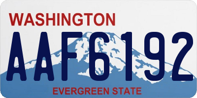 WA license plate AAF6192