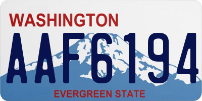WA license plate AAF6194