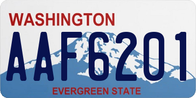 WA license plate AAF6201