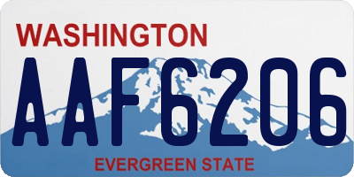 WA license plate AAF6206