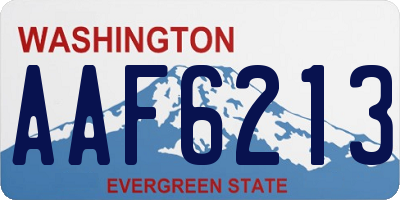 WA license plate AAF6213