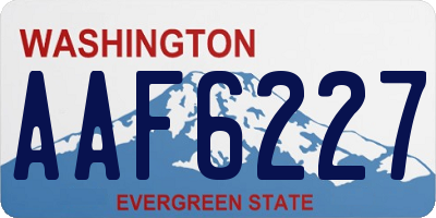 WA license plate AAF6227