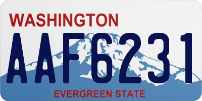 WA license plate AAF6231