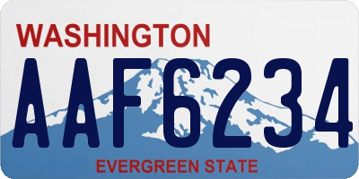 WA license plate AAF6234