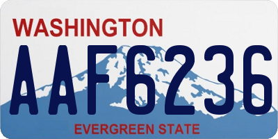 WA license plate AAF6236