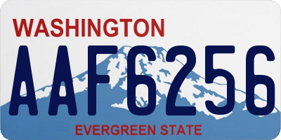 WA license plate AAF6256