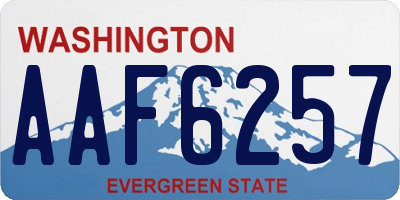 WA license plate AAF6257