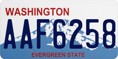 WA license plate AAF6258