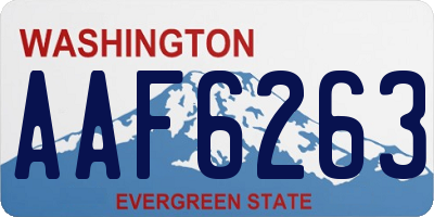 WA license plate AAF6263