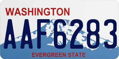 WA license plate AAF6283