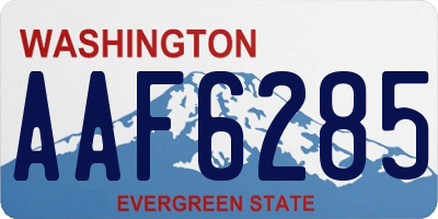 WA license plate AAF6285