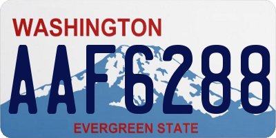 WA license plate AAF6288
