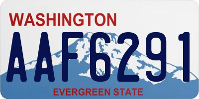 WA license plate AAF6291