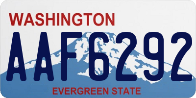 WA license plate AAF6292